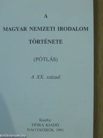 A Magyar Nemzeti Irodalom története dióhéjban (minikönyv)