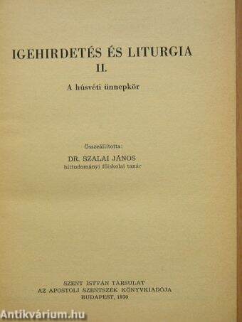 Igehirdetés és liturgia II. (töredék)