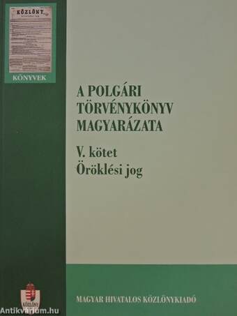 A polgári törvénykönyv magyarázata V.