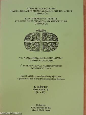 VII. Nemzetközi Agrárökonómiai Tudományos Napok 3.