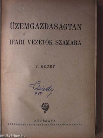 Üzemgazdaságtan I.