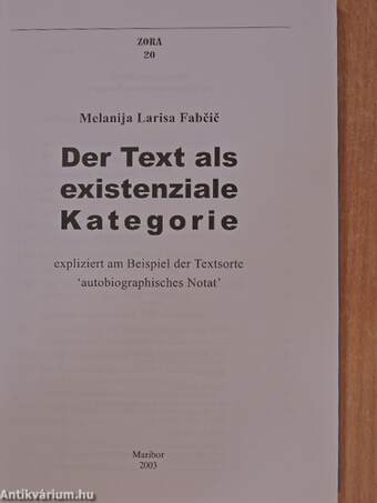 Der Text als existenziale Kategorie