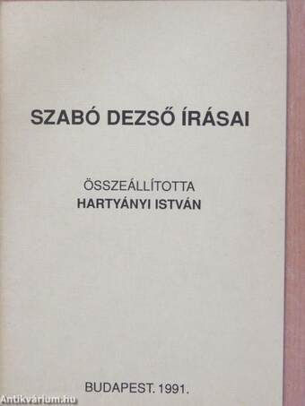 Szabó Dezső írásai (aláírt példány)