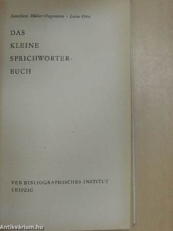 Das kleine Sprichwörterbuch