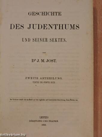 Geschichte des Judenthums und seiner sekten II.