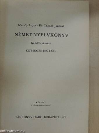 Német nyelvkönyv