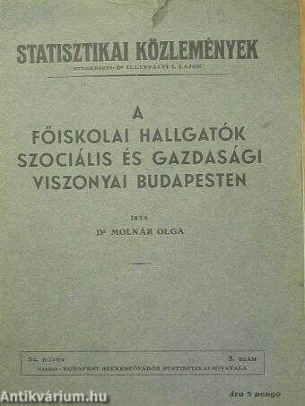 A főiskolai hallgatók szociális és gazdasági viszonyai Budapesten