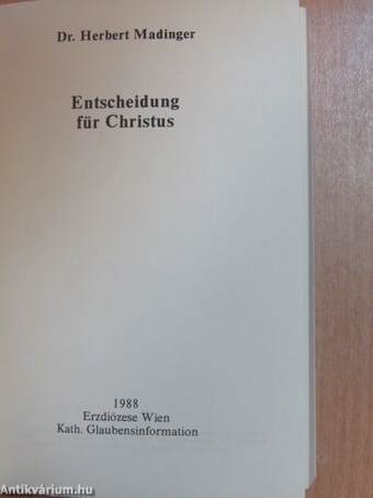 Entscheidung für Christus