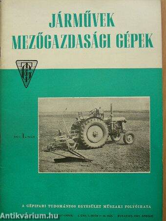 Járművek, mezőgazdasági gépek 1957. 1. szám