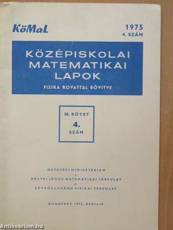 Középiskolai matematikai lapok 1975. április