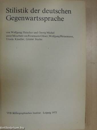 Stilistik der deutschen Gegenwartssprache