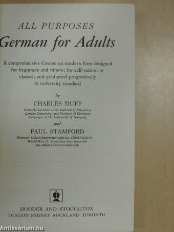 All Purposes German for Adults