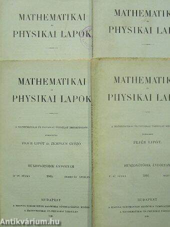 Mathematikai és physikai lapok 1916. január-december