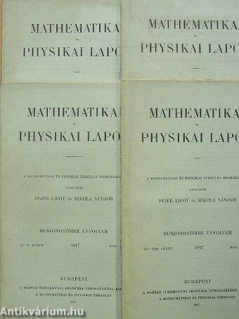 Mathematikai és physikai lapok 1917. január-december