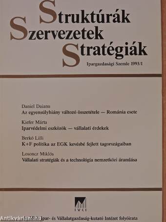 Struktúrák, Szervezetek, Stratégiák 1993/1-4.