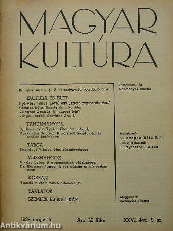 Magyar Kultúra 1939. május 5.
