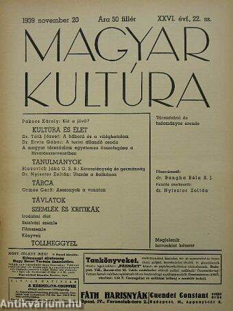 Magyar Kultúra 1939. november 20.