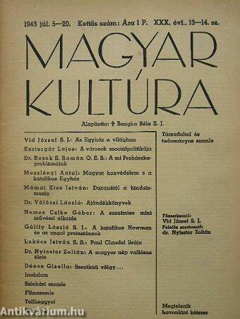 Magyar Kultúra 1943. július 5-20.