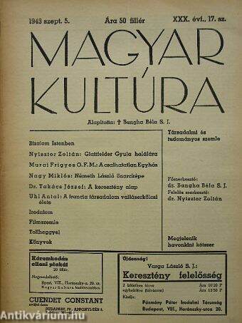 Magyar Kultúra 1943. szeptember 5.