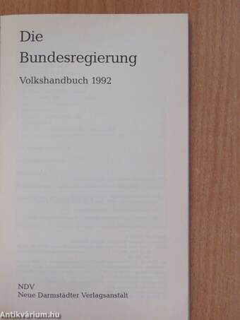 Die Bundesregierung Volkshandbuch 1992