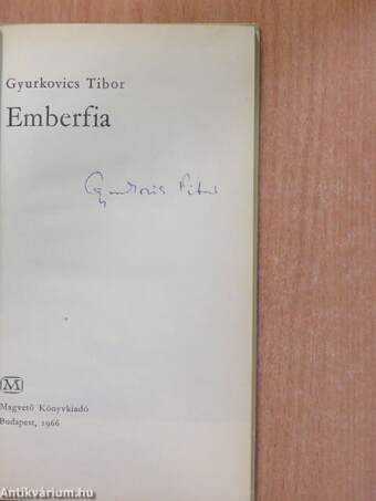 Emberfia (aláírt példány)