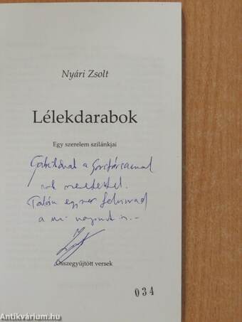 Lélekdarabok (dedikált példány)