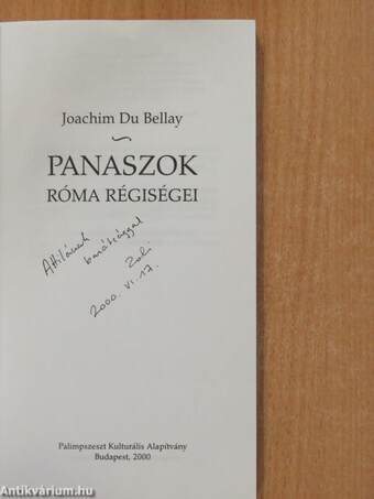 Panaszok (dedikált példány)