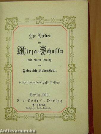 Die Lieder des Mirza Schaffy