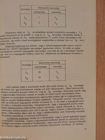 Matematikai módszerek a vezetés szolgálatában 1973/74