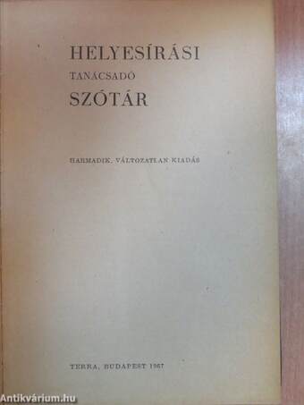 Helyesírási tanácsadó szótár