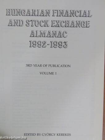 Hungarian Financial and Stock Exchange Almanac 1992-1993 1-2.