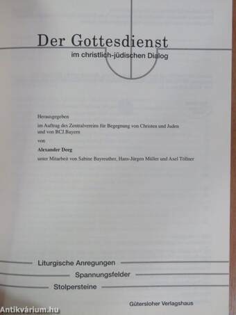 Der Gottesdienst im christlich-jüdischen Dialog