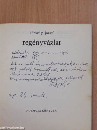 Regényvázlat (dedikált példány)