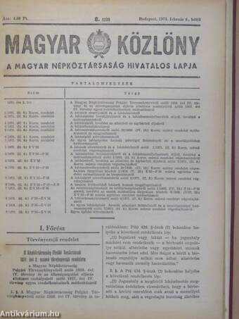 Magyar Közlöny 1971/8.