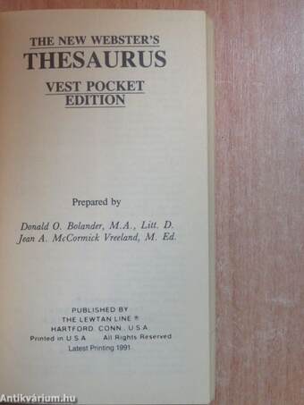 The New Webster's Thesaurus