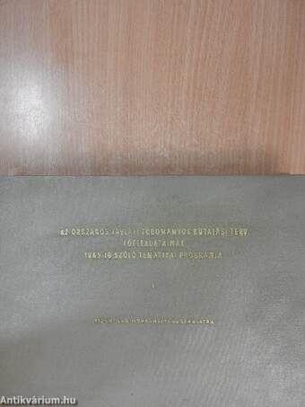 Az országos távlati tudományos kutatási terv főfeladatainak 1965-ig szóló tematikai programja I-II.