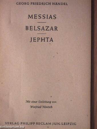 Messias/Belsazar/Jephta