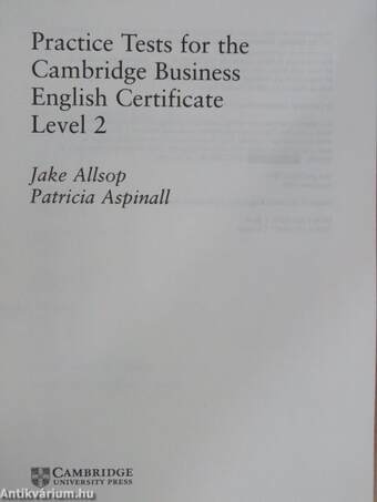 Practice Tests for the Cambridge Business English Certificate - Level 2