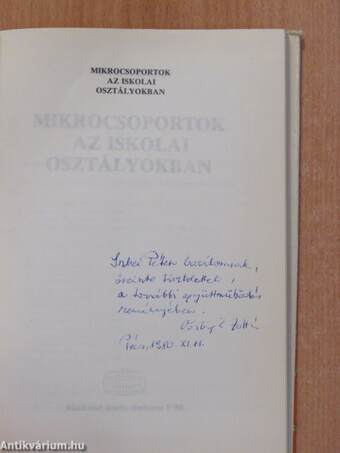 Mikrocsoportok az iskolai osztályokban (dedikált példány)