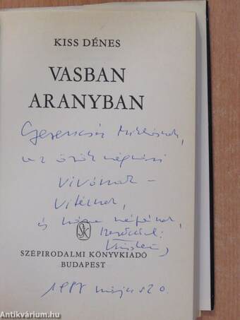 Vasban aranyban (dedikált példány)