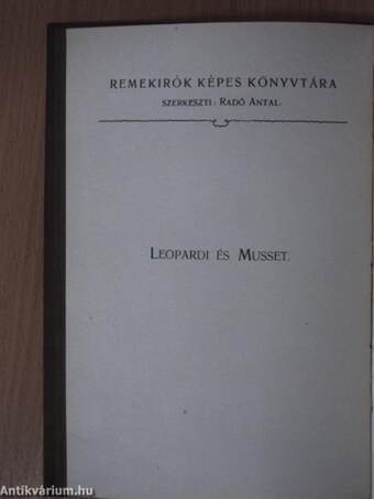 Giacomo Leopardi összes lyrai versei/Alfred de Musset válogatott költeményei