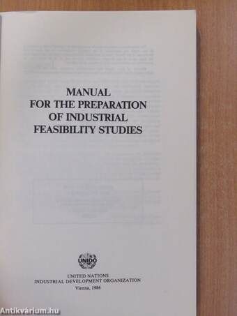 Manual for the Preparation of Industrial Feasibility Studies