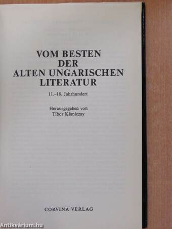 Vom Besten der Alten Ungarischen Literatur