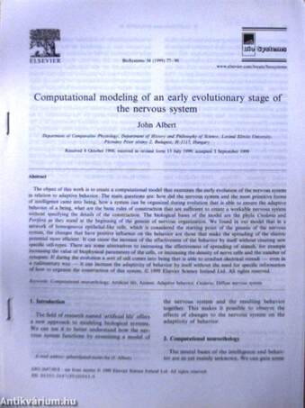 Computational modeling of an early evolutionary stage of the nervous system