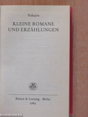 Kleine Romane und Erzählungen