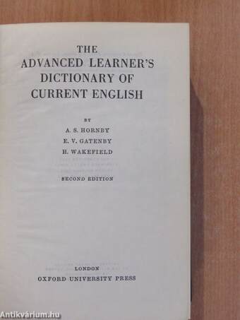 The Advanced Learner's Dictionary of Current English