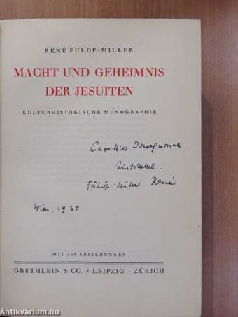 Macht und Geheimnis der Jesuiten (dedikált példány)