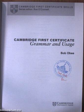 Cambridge First Certificate - Grammar and Usage 