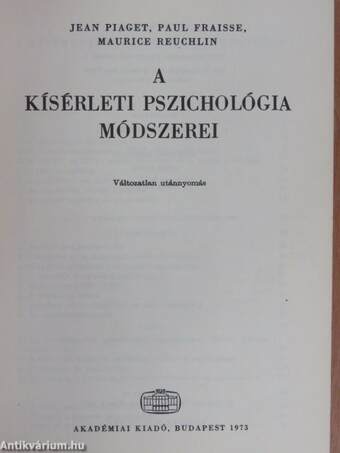 A kísérleti pszichológia módszerei