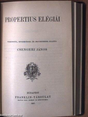 Catullus versei/Propertius elégiái